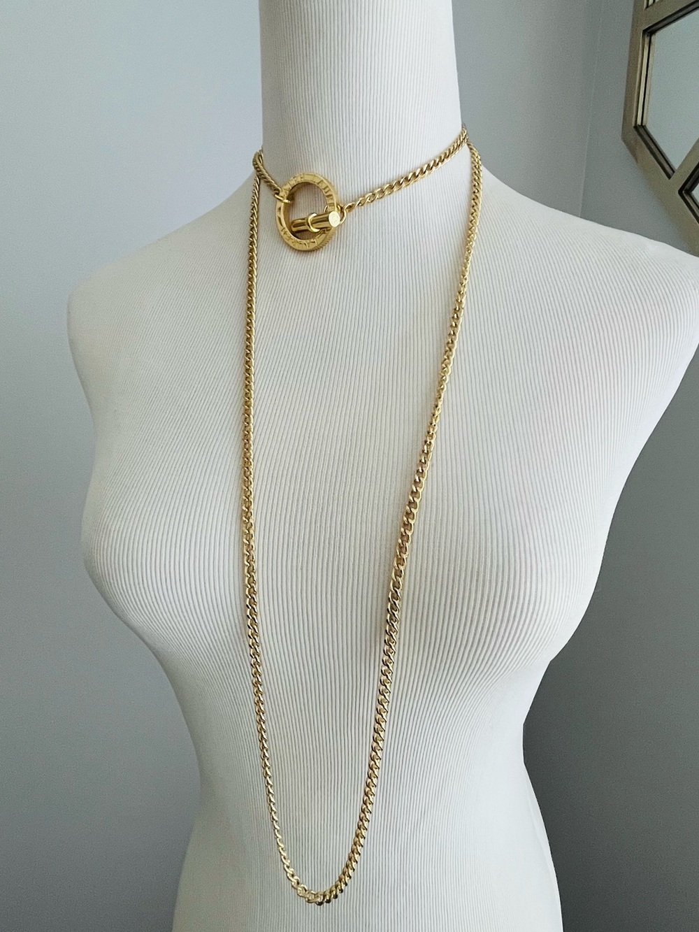 Ralph Lauren Polo Gold Chain Toggle Belt/ Necklace.